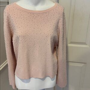 Zara Light Pink Beaded SweaterNewWith Tags